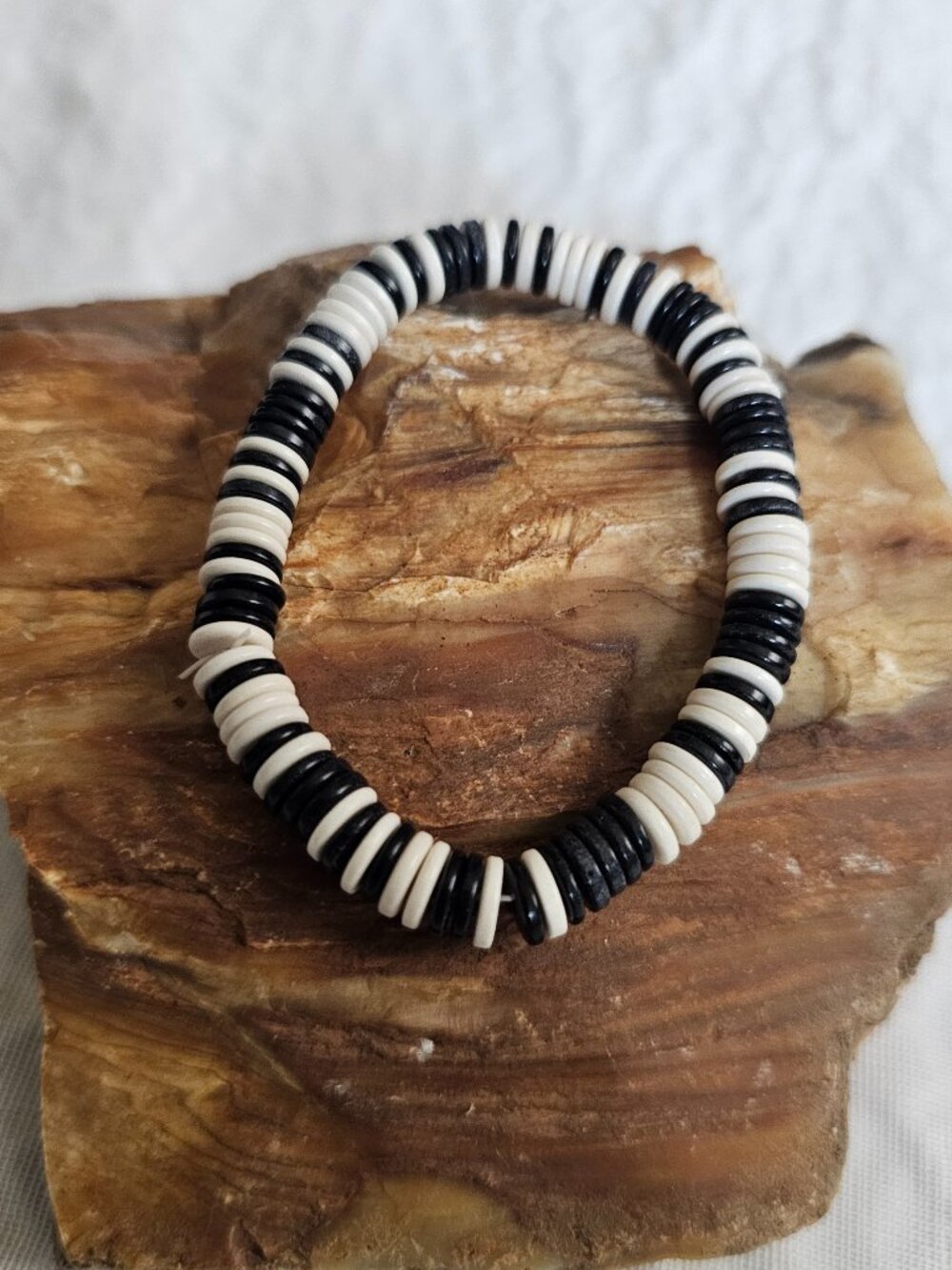 Black and White Stretchy Bracelet
